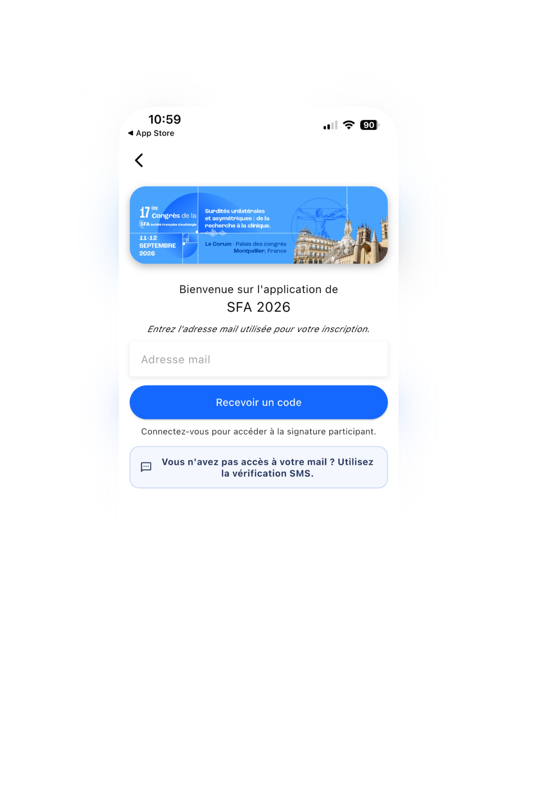 Entrez votre email et le code reçu